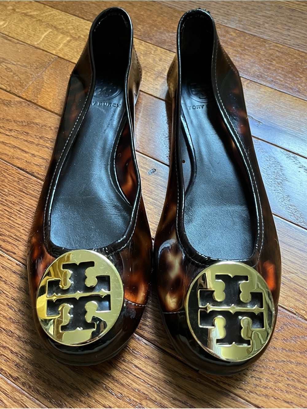 Tory Burch Reva Tortoise Print Jelly Ballet Flats